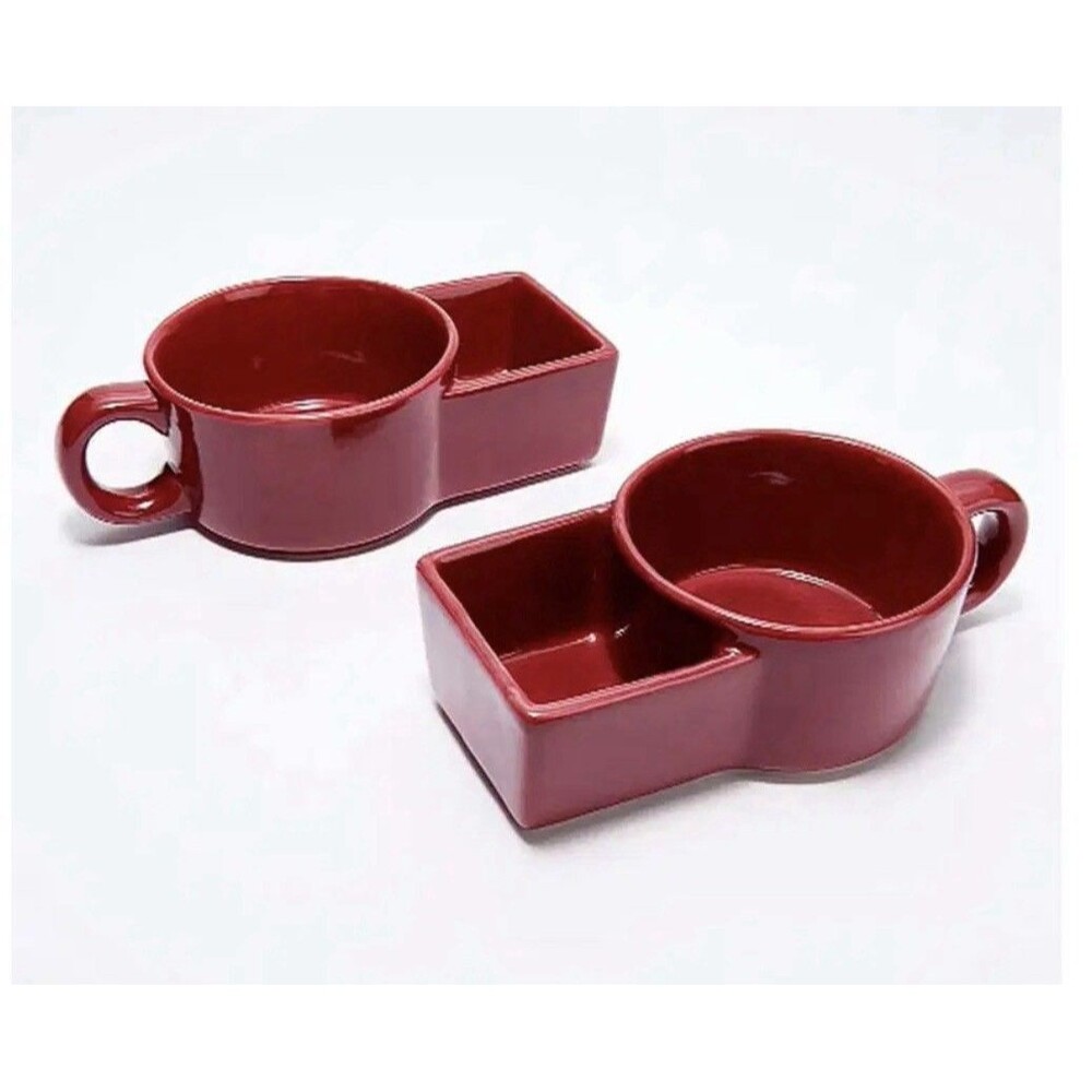 American Atelier Ceramic Soup & Snack Mugs - Set of 6 red/green/blue